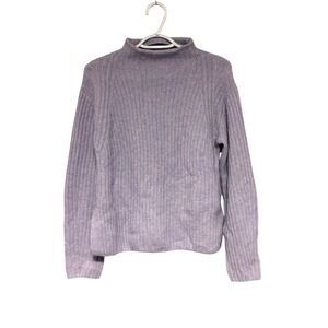 Vince‎ Ribbed Mock Neck Raglan Cashmere Wool Sweater Lily Stone XS